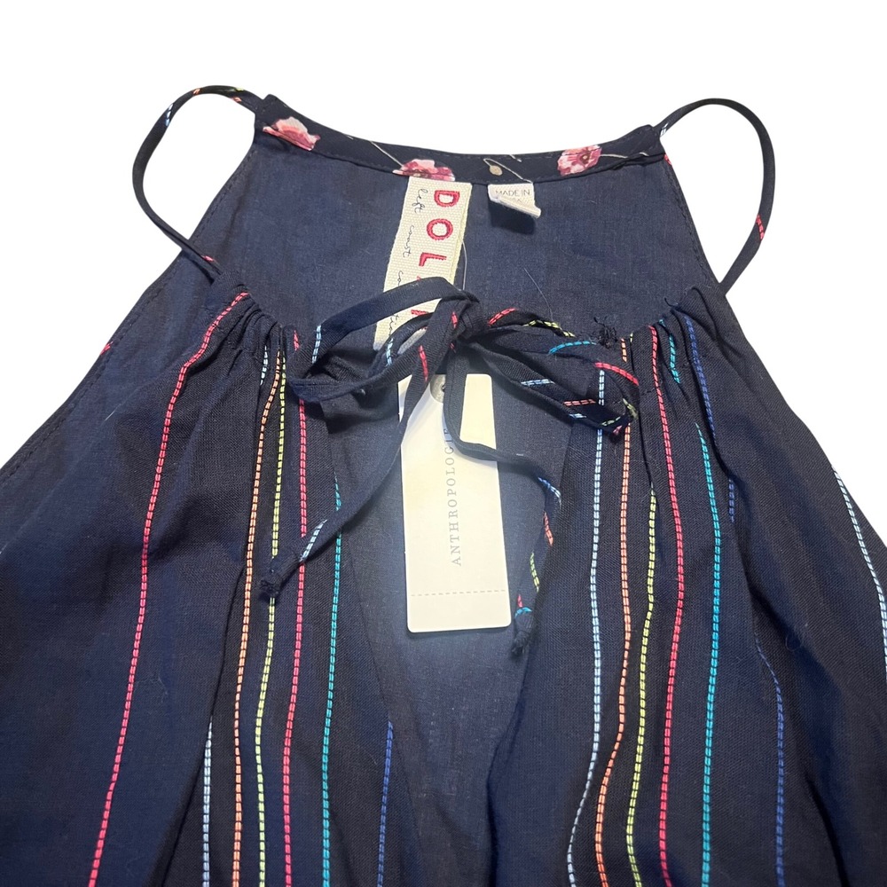 NWT Dolan Left Coast Collection Navy Striped Halter Jumpsuit Women's Size L